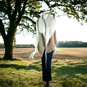 Coco + Jaimeson Tan Faux Shearling Open Front Vest Size S